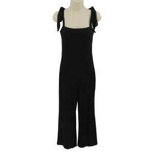 Reformation Jeans Womens Medium Black Ribbed Square Neck Jumpsuit One Piece